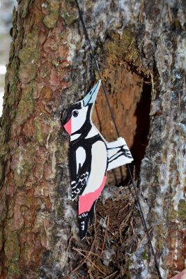 Bild von gebastelten Klopfenden Buntspecht